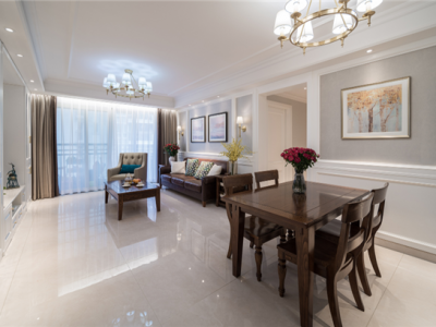 大华锦绣华城100㎡三居室简约美式装修案例