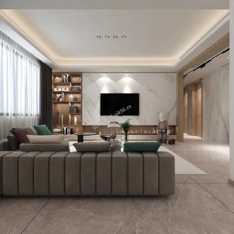 现代风格133平米客厅电视墙家装效果图欣赏