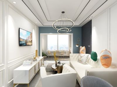 融创映湖十里99平米现代简约三居室装修案例