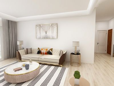 万科彩云湖108平米现代简约三居室装修案例