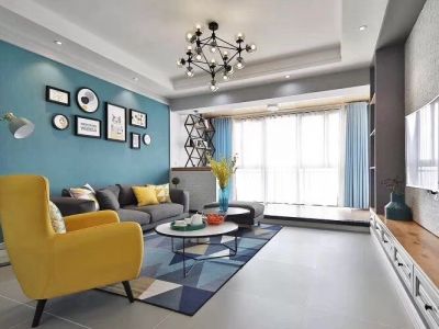 阳光公园学府北欧风格109平米三居室装修效果图案例