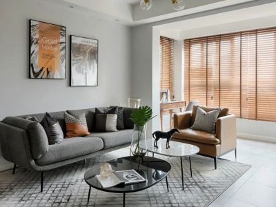 闵广·新天地简约风格87平米二居室装修设计图案例