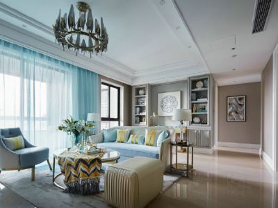 万科紫院120平三居室欧式风格装修案例