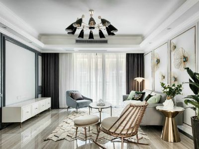 小米国际城135平三居室现代风格装修案例