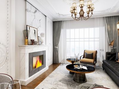 首钢鎏云大道80平米欧式风格二居室装修案例