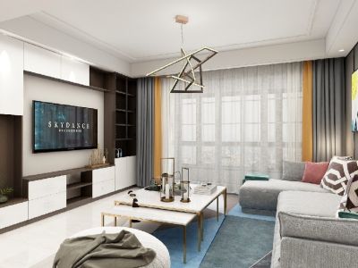 合景融创·璟月台109平现代简约三居室装修案例