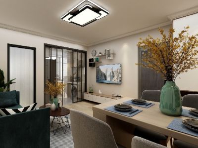 天洲视界城现代风格92平米装修案例