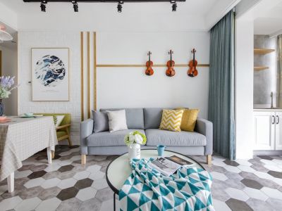 优筑·紫御府北欧风格122平米三居室装修设计图案例