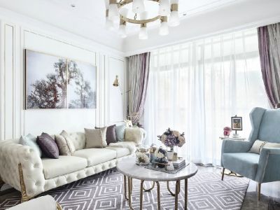 滨江天地欧式风格115平米三居室装修效果图欣赏