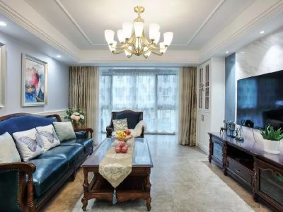 颐园佳境128平三居室美式经典风格装修案例