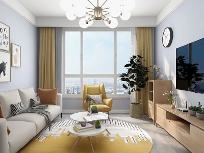 汇君城北欧风格103平米装修案例