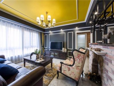 裕港理想城三居123方美式风格装修案例