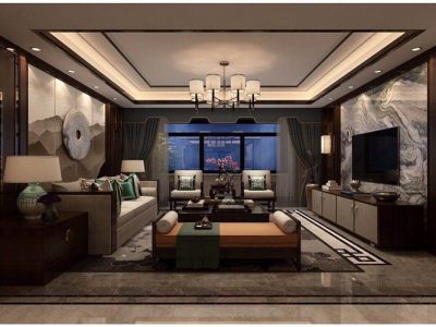 幸福豪庭四居136方中式风格装修案例