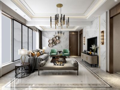 奥林花园120平三居室现代风格装修案例