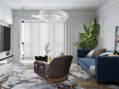 万科·朗润园轻奢风格256平米四居室装修案例