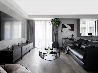 长欣中央广场简约风格142平米三居室装修图案例