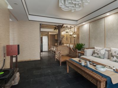 佳兆业悦江府中式风格141平米四室两厅装修案例