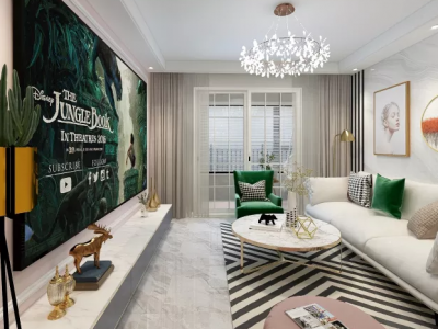 桂园小区北欧风格125平米三居室装修案例