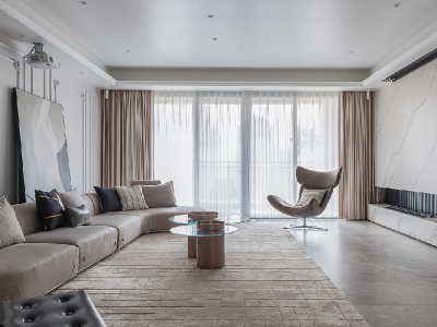 丽都国际现代风格168平米三居室装修效果图案例