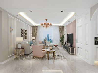 中航华府99平三居室现代风格装修案例