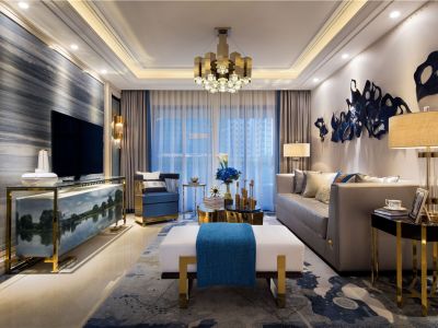 福佳国宅115㎡三居室现代轻奢装修案例