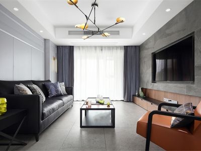蝶园130平三居室现代风格装修案例
