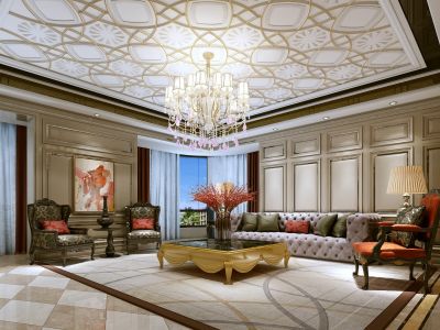 大溪谷欧式风格460平米别墅装修案例