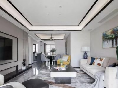 明发海景苑现代风格126平米三居室装修案例