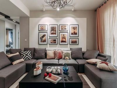 金海湾120平米现代风格三居室装修案例