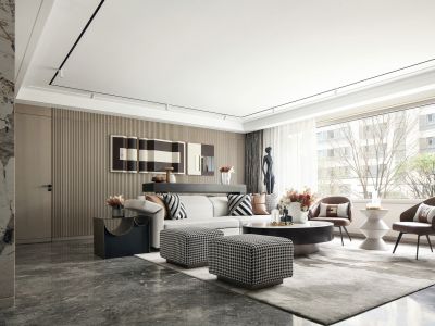 钻石湾150㎡四居室简约风格装修案例