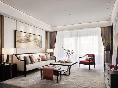 保利天禧137㎡四居室新中式风格装修案例