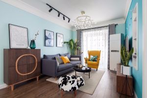 [南昌中宅装饰]北欧风新房装修案例 蓝色调与木色结合