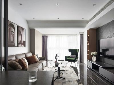 优品道·珑玺湾简约风格142平米三居室装修效果图案例