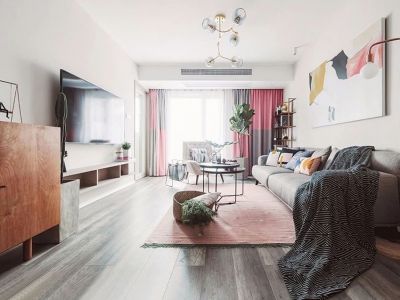 三盛·国际湾区北欧风格二居95平米装修效果图案例