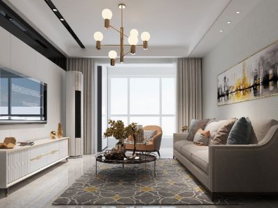 融创长风壹号90㎡三居室现代风格装修案例