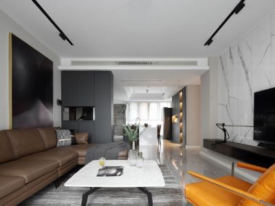 恒大滨河左岸100平二居室现代风格装修案例