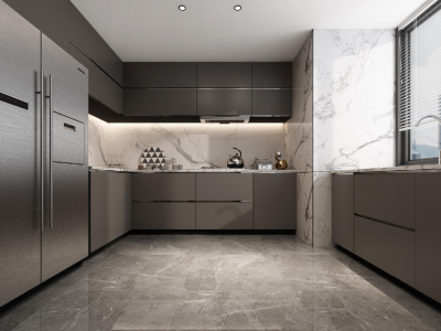 保利海德公园130㎡三居室现代风格装修案例