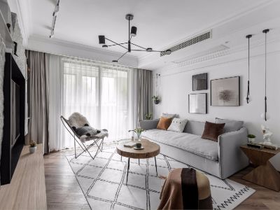 佳境珑原100平二居室现代风格装修案例