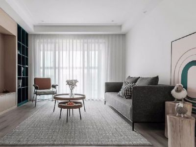 星海湾一号简约风格140平米四居室装修效果图案例