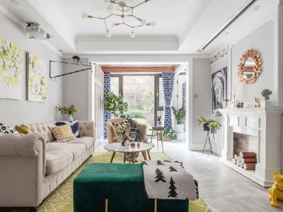 永鸿国际城美式风格四居室142平米装修图案例