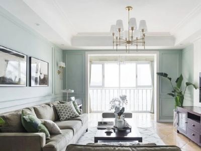 正荣.御湖湾美式风格118平米三居室装修设计图案例