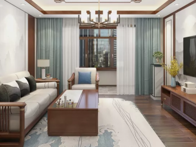 悦云庭新中式风格110平米装修案例