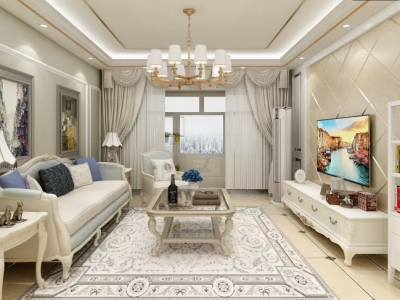 浅棠平江花园欧式风格118平米装修案例