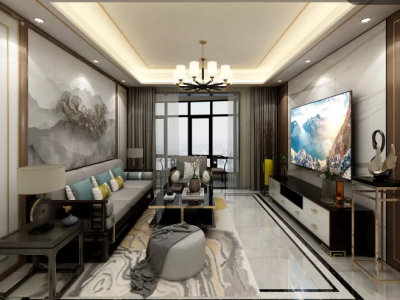 泰禾华发姑苏院子新中式风格124平米装修案例