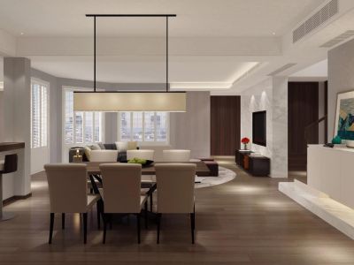 紫金华府复式现代风格装修案例图