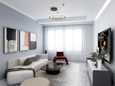 格林花园90平二居室现代风格装修案例