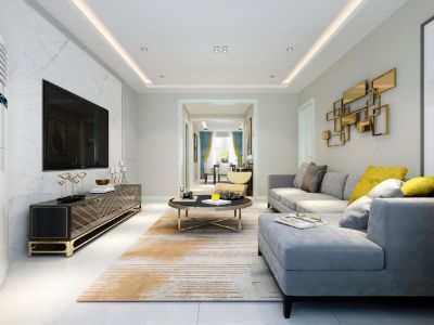 公园美地118平三居室现代简约装修案例