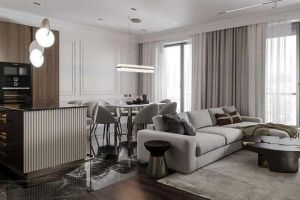 [大连未来家装饰]180平简欧风格装修案例，比欧式更清新！