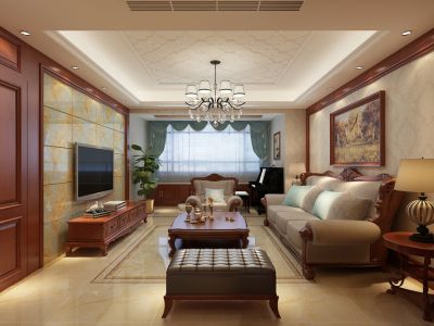 盛和天下三居126方现代风格装修案例