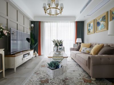 万星城美式风格88平米二居室装修设计案例